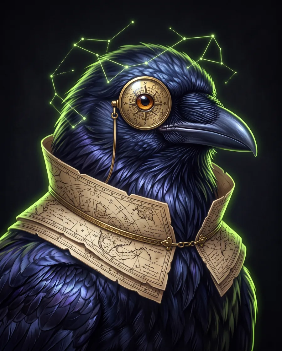 The Cartographer, Corvid Court portrait